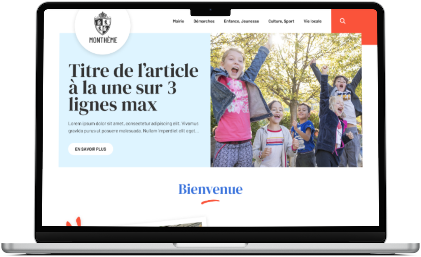 Le thème Seine Initial permet de mettre en avant une rubrique de votre site sur la page d'accueil : le mot du maire par exemple.
